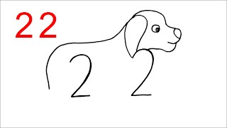 Celebrity How to draw a Dog From Number 22 | Dog Drawing | Pleasant Drawing Net Worth