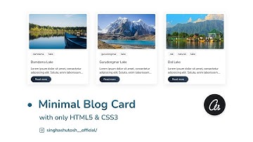 Minimal Responsive Blog Card | with Html and Css only