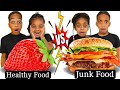 The Prince Family JUNK VS HEALTHY FOOD CHALLENGE 🍭🍎 |Clubhouse