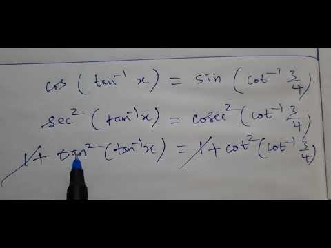 12th|Solve:Cos(tan-1 x)=Sin(Cot -1 3/4) |PTA model paper-5||Question no-47(a)|K.Thirumurugan