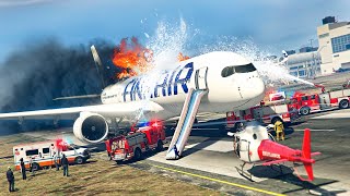 A350 Dangerous Emergency Landing at the Airport after Plane Explosion | GTA 5