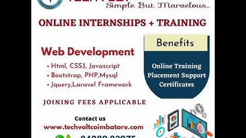 Summer Internship| Techvolt software | Students | Coimbatore