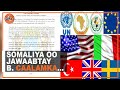 Somaliya oo u jawaabtay Beesha Caalamka.