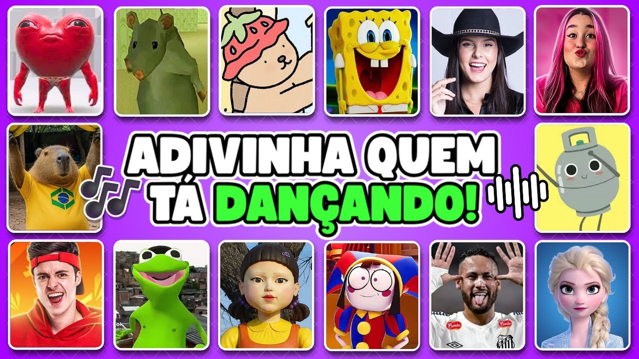 ADIVINHE QUEM TÁ DANÇANDO!! 💃🎶Bob Esponja, Neymar, Rato Milton, Bobbie Goods, Ó U Gás, Round 6