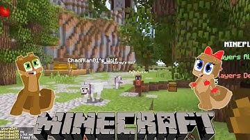 Squirrrel and Squirrrelette play survival mini game - minecraft