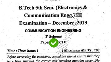 2013 Mdu BTech ECE 5th Sem Communication Engineering Question Paper