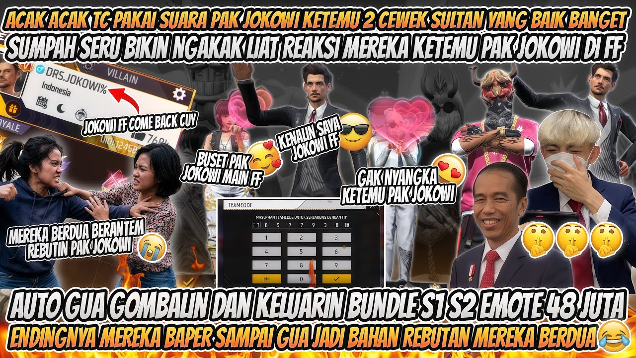 ACAK ACAK TC PAKAI SUARA PAK JOKOWI KETEMU 2 CEWEK SULTAN YANG BAIK SAMPAI GUA JADI BAHAN REBUTAN 🤣