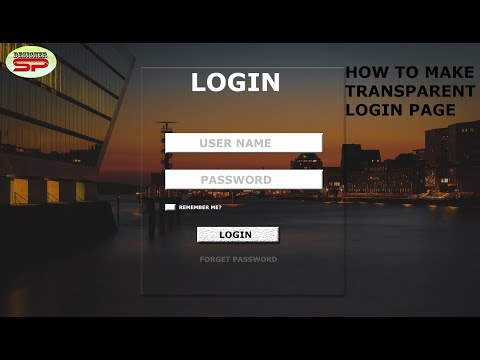 How to Create a Login Page | Transparent login page in Photoshop | Login Form Design | Full Tutorial