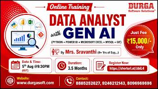 DATA ANALYST with GEN AI Online Training @ DURGASOFT