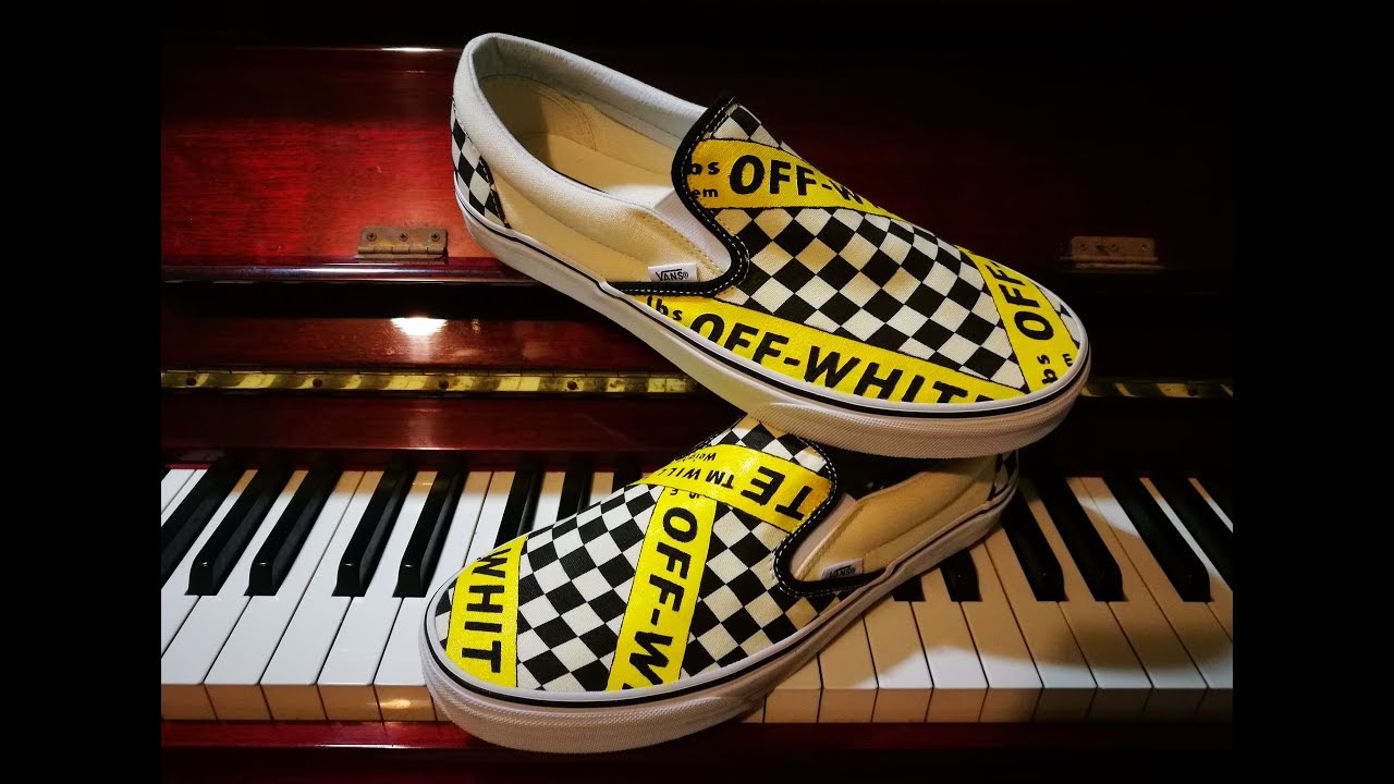 off white vans slip ons