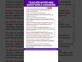 Teacher Interview Questions and Answers | Teaching interview Questions and  Answers