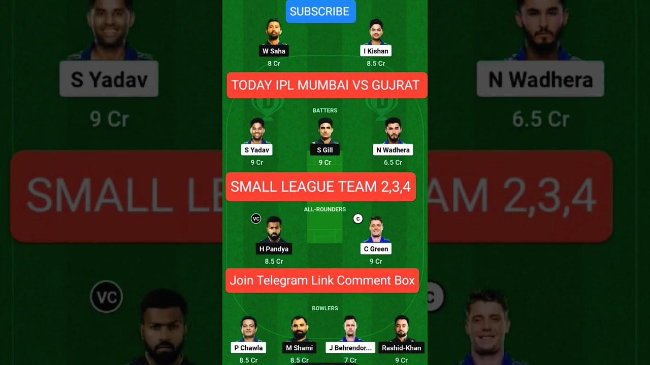 MI vs GT Dream11 Prediction | dream 11 team of today match | today dream11 team | MI vs GT Dream11