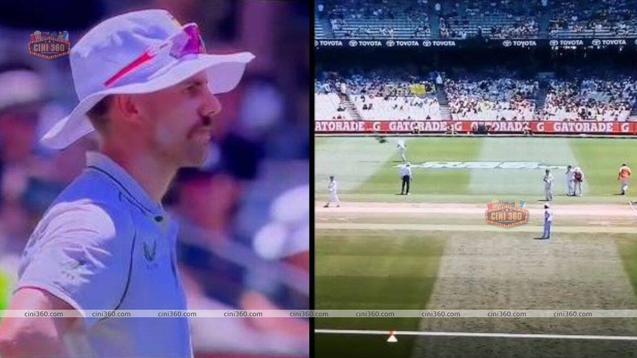 Spider camera knocks down fielder Anrich Nortje during AUS vs SA Test at MCG