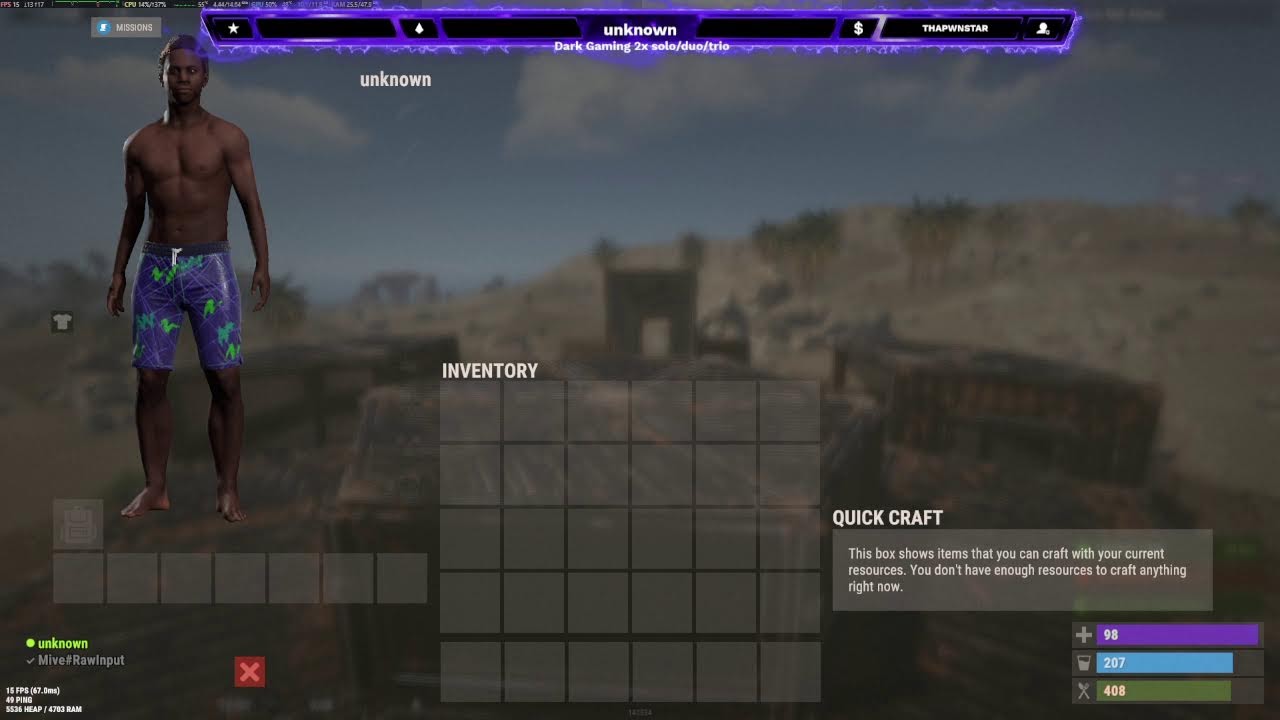 Rust server management, server: Dark Gaming 2x solo/duo/trio