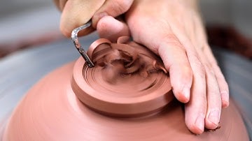 Making a Stepped Pottery Bowl — From Start to Finish ASMR