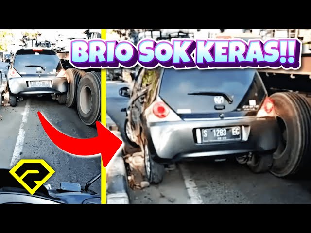 BRIO SOK KERAS!! 😱 PEPET TRUK MALAH JADI KRUPUK!! REMUK BRO!! class=