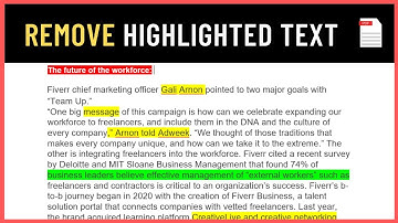 How to Remove Highlighted Text in PDF