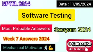 Famous Software Testing WEEK 7 Quiz | Assignment 7 Solution | NPTEL | SWAYAM 2024 Net Worth