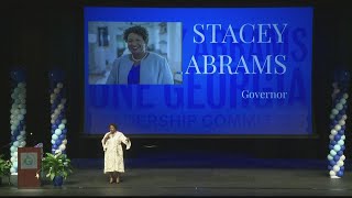 Stacey Abrams urges in-person early voting as she talks need for Forsyth County support