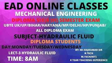 LEC-3 MECHANICAL(HYDRAULIC FLUID) for DIPLOMA SIX (6TH) SEMESTER EXAM BY RAJKUMAR SIR