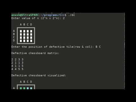 Defective chessboard (Chessboard tiling problem) (P1)