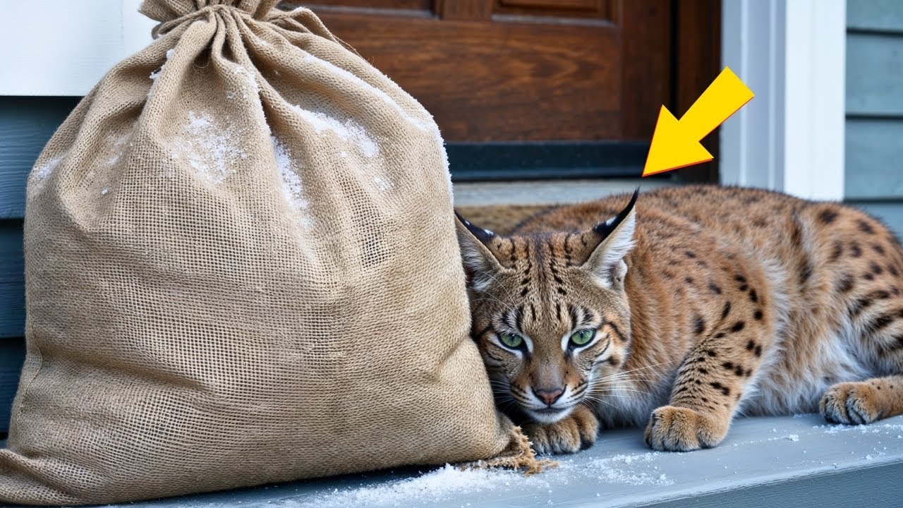A Bobcat Drags a Sack to Her Door.Everyone Thinks It’s a Threat—But What’s Inside Changes Everything