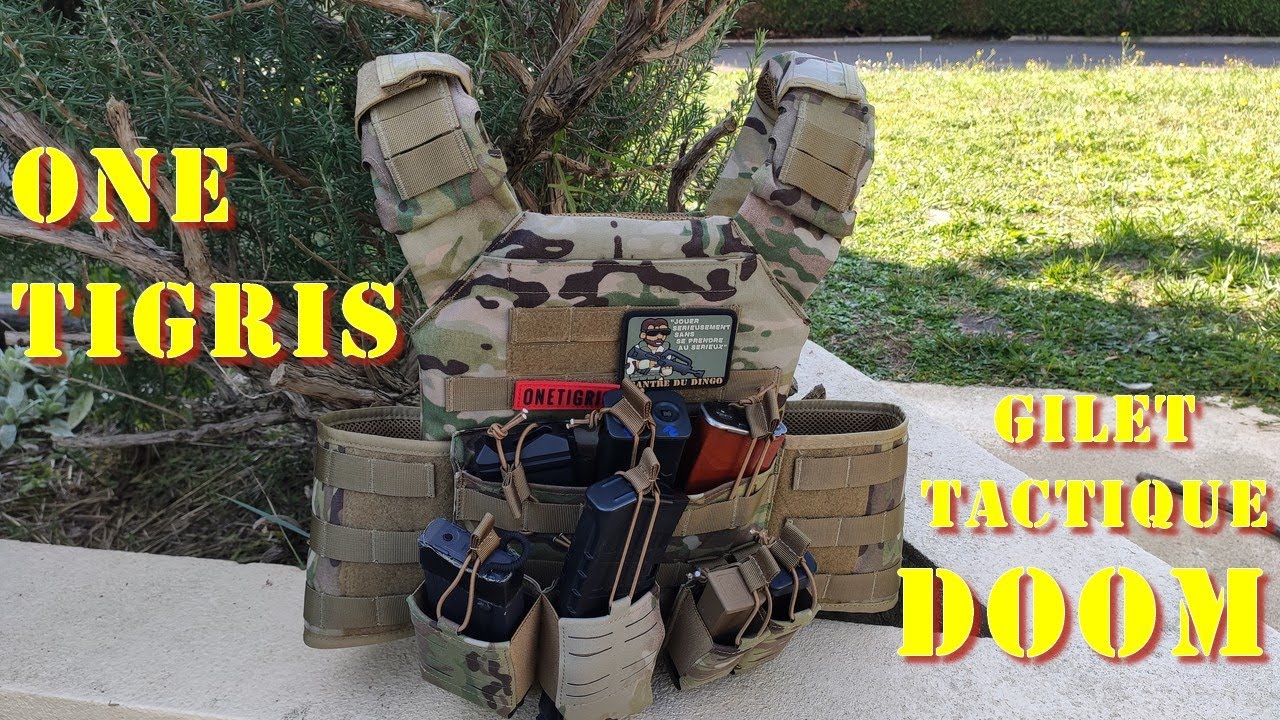 OneTigris Doom Gilet tactique avec 2 M4 AR AK Double Mag Pouch, Airsoft  Protège-seins pour paintball, police, airsoft : : Sports et Loisirs