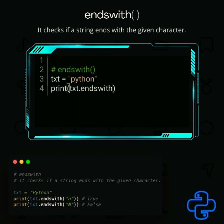 endswith( ) | python tutorial #shorts #python #pythonprogramming - YouTube