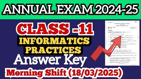 Class 11 Informatics Practices Annual Answer Key Morning Shift 18/3/2025 | class 11 answer key 2025