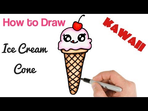 How To Draw A Cute Ice Cream Cone 