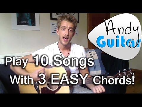 Play TEN guitar songs with three EASY chords  E A and D