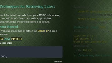 Retrieving the Latest Record in MS SQL