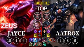 T1 Zeus Jayce vs Aatrox Top - KR Patch 11.5