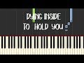 DYING INSIDE TO HOLD YOU- Darren Espanto (All Of You OST) || Synthesia Piano Tutorial (Easy)