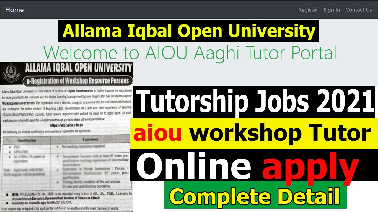 aiou assignment checking jobs 2021