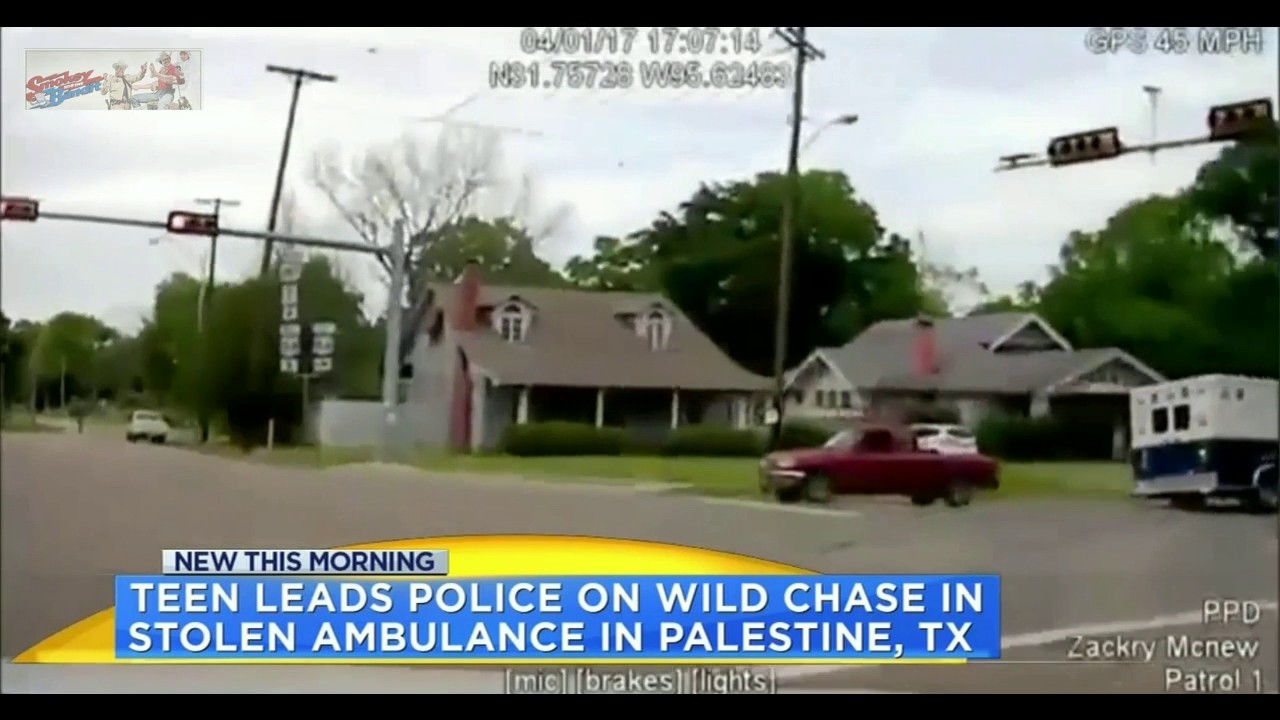 Texas teen leads police on chase in stolen ambulance. - YouTube