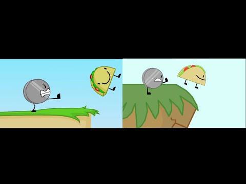 Inanimate Insanity in the style of BFDI Comparison