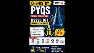 DSSSB TGT Natural Science Chemistry PYQs Day 10 | Important MCQs | KVS NVS EMRS RRB SSC Science
