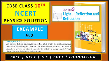 NCERT CLASS 10TH SCIENCE SOLUTION LIGHT REFLECTION & REFRACTION  EXAMPLE 9.2 CBSE CLASS 10 PHYSICS