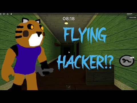 I Tricked A Flying Hacker In Roblox Piggy Youtube - how to do fly hack in roblox