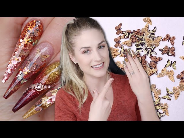   NEW! BUTTERFLY AUTUMN NAILS TUTORIAL 2020 REAL TIME WATCH ME WORK