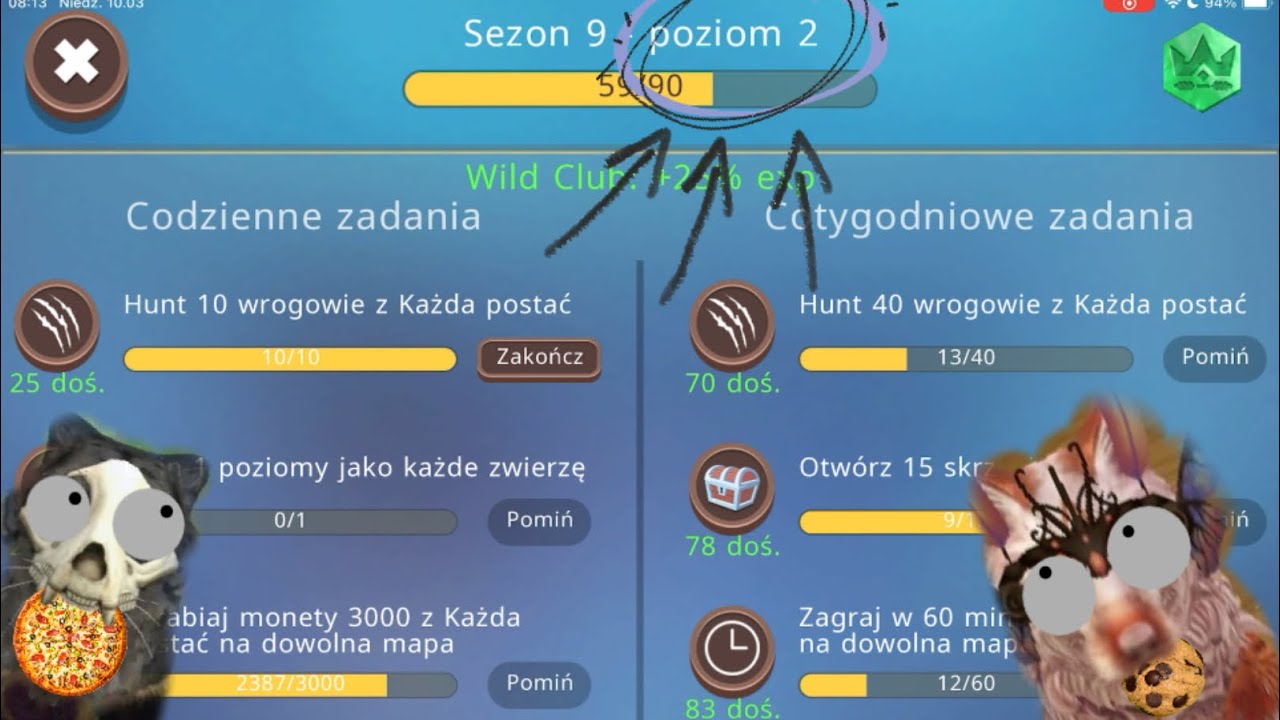 Nadrabiam WildPass i zbieram na skina wilka (część pierwsza).