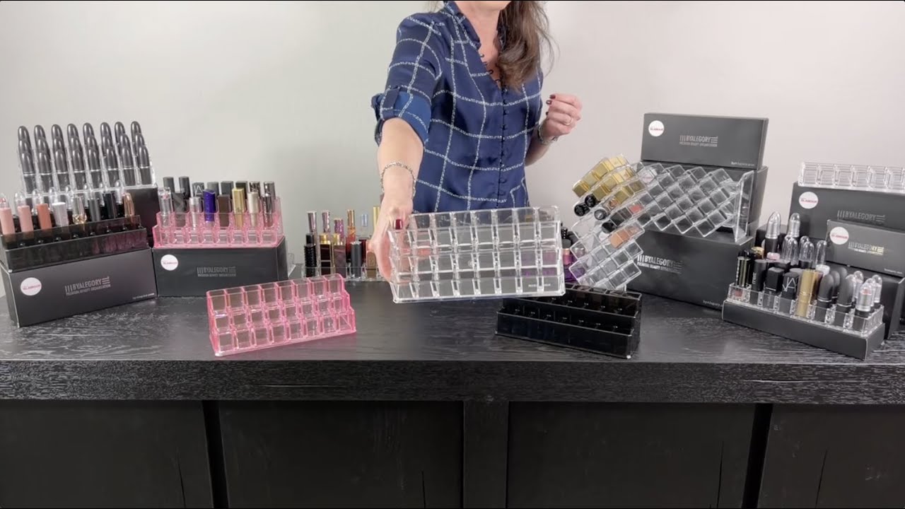 Acrylic Tiered Lipstick Makeup Organizer 24 Spaces YouTube