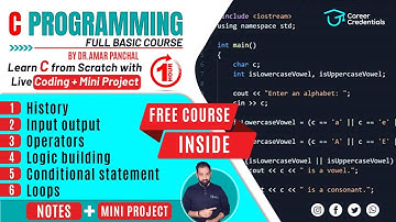 C Programming Full Basic Course in 1 Hour 🔥from Scratch with Live Coding (Live Workshop recording)