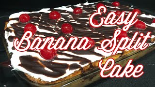 EASY BANANA SPLIT CAKE | Super Easy Crowd Pleaser | Perfect Summer Cake
