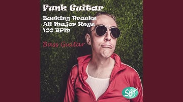 Funk Bass Guitar Backing Track in C Major 100 BPM, Vol. 1