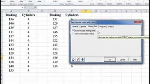 Excel 2010 with XLSTAT Video14   Hypothesis Tests and Confidence Interval for Difference of Means in
