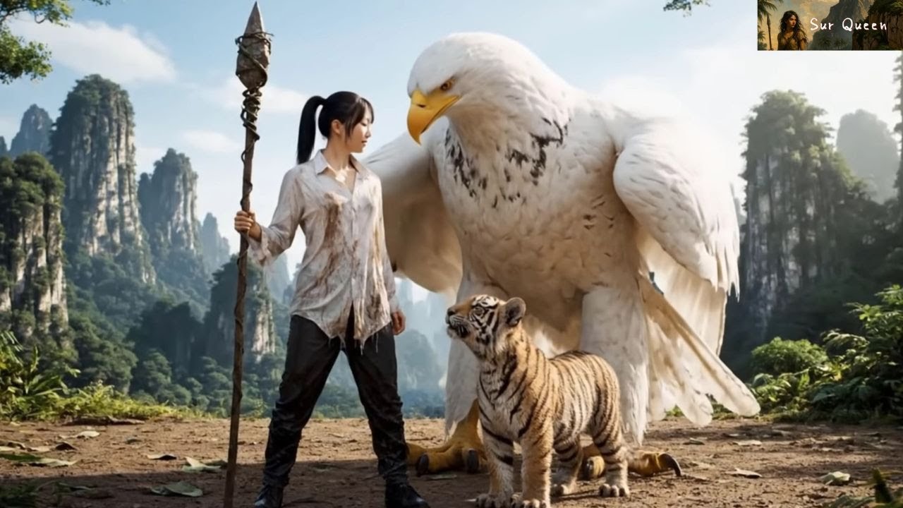 Survival Girl Camping Alone on a Desert Island| Meet And Convince The Giant Eagle To Join You