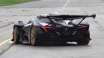 Apollo Intensa Emozione Accelerating on an Airstrip: EPIC V12 Sound & Crackles!