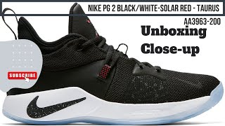 nike pg 2 black white solar red